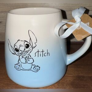 Super Cute 🥰 Rae Dunn Disney STITCH Blue Ombré Mug Double Sided BRAND NEW